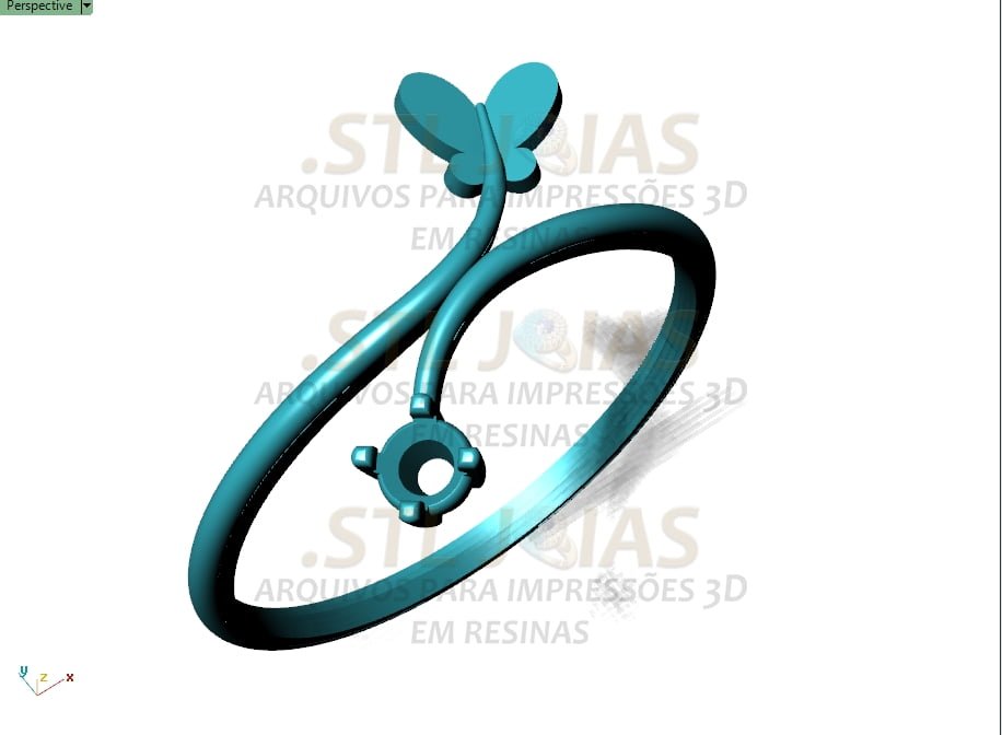 ANEL BORBOLETA Arquivo para impressão 3D. Formato STL