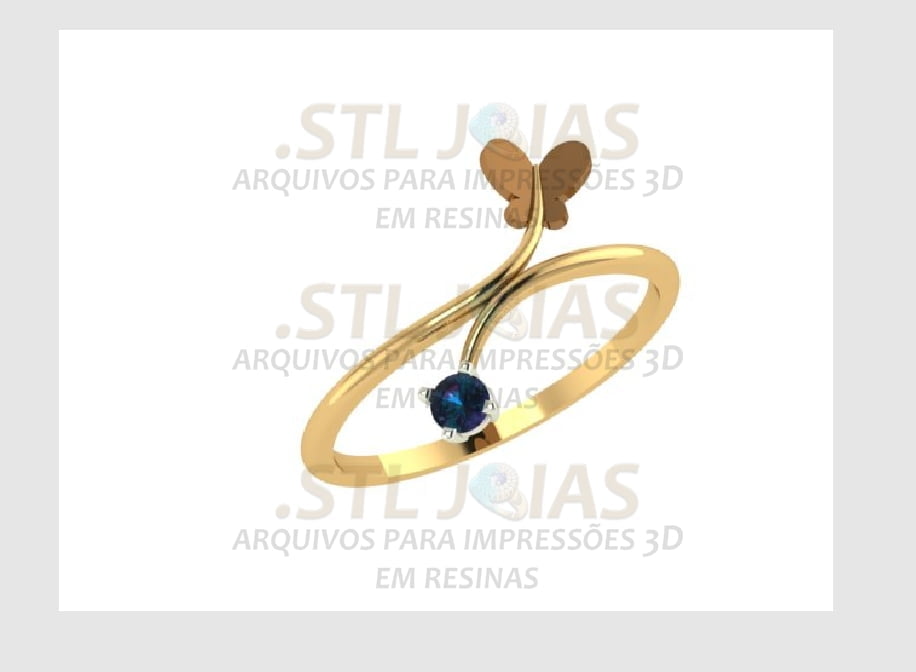 ANEL BORBOLETA Arquivo para impressão 3D. Formato STL 2 ANEL BORBOLETA Arquivo para impressão 3D. Formato STL - Imagem 2