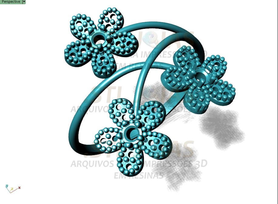 ANEL FLORES Arquivo para impressão 3D. Formato STL