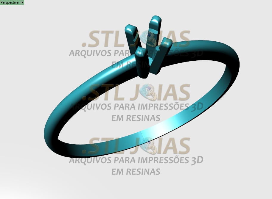 ANEL SOLITÁRIO CRAVEJADO Arquivo para impressão 3D. Formato STL