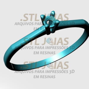 ANEL SOLITÁRIO CRAVEJADO Arquivo para impressão 3D. Formato STL