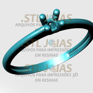 ANEL SOLITÁRIO CRAVEJADO Arquivo para impressão 3D. Formato STL