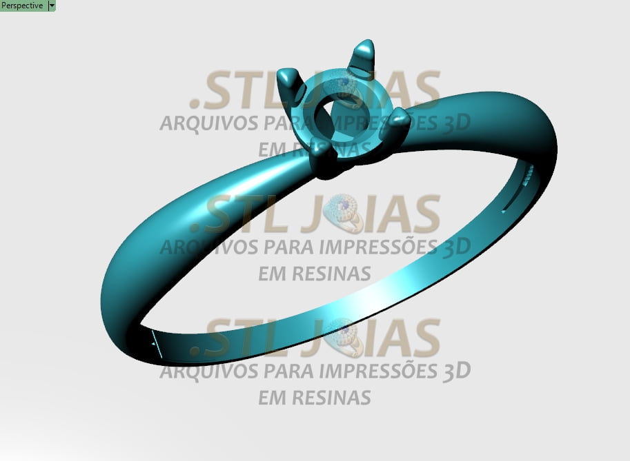 ANEL SOLITÁRIO CRAVEJADO Arquivo para impressão 3D. Formato STL