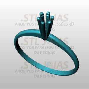 ANEL SOLITÁRIOL Arquivo para impressão 3D. Formato STL