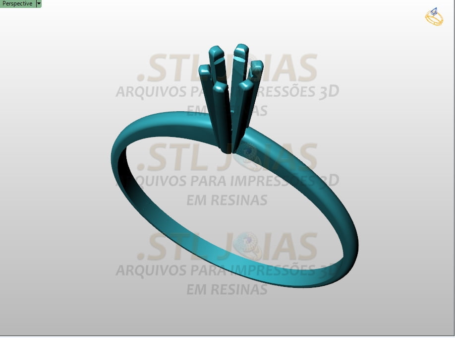 ANEL SOLITÁRIOL Arquivo para impressão 3D. Formato STL