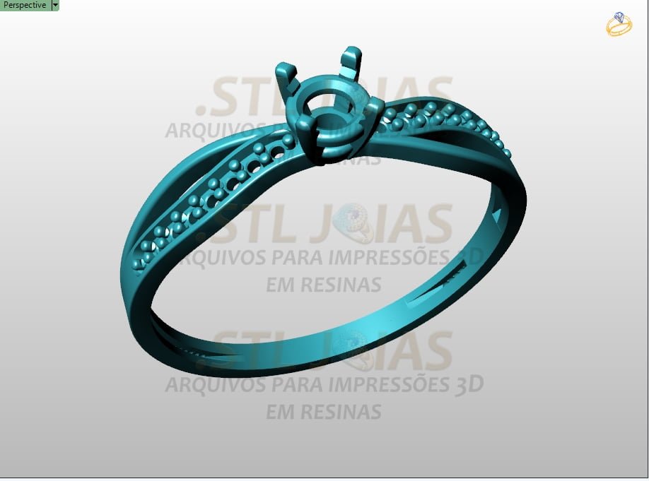 ANEL SOLITÁRIO Arquivo para impressão 3D. Formato STL