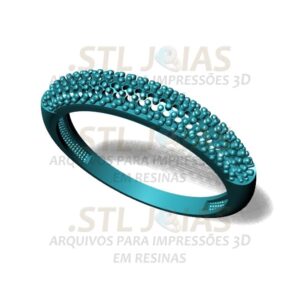 ALIANÇA CRAVEJADA Arquivo para impressão 3D. Formato STL