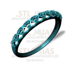 ALIANÇA CRAVEJADA Arquivo para impressão 3D. Formato STL