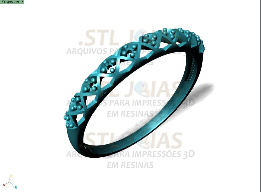 ALIANÇA CRAVEJADA Arquivo para impressão 3D. Formato STL