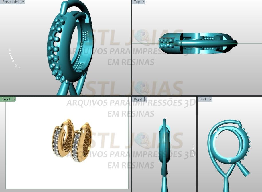 BRINCO ARGOLA CRAVEJADO Arquivo para impressão 3D. Formato STL 2 BRINCO ARGOLA CRAVEJADO Arquivo para impressão 3D. Formato STL - Imagem 2