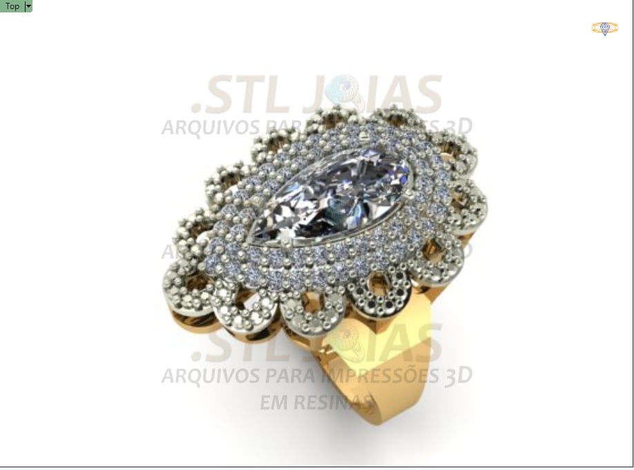 ANEL GOTA LUXO Arquivo para impressão 3D. Formato STL 4 ANEL GOTA LUXO Arquivo para impressão 3D. Formato STL - Imagem 4