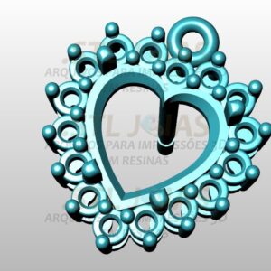 BRINCO CORAÇÃO COM PEDRAS Arquivo para impressão 3D. Formato STL