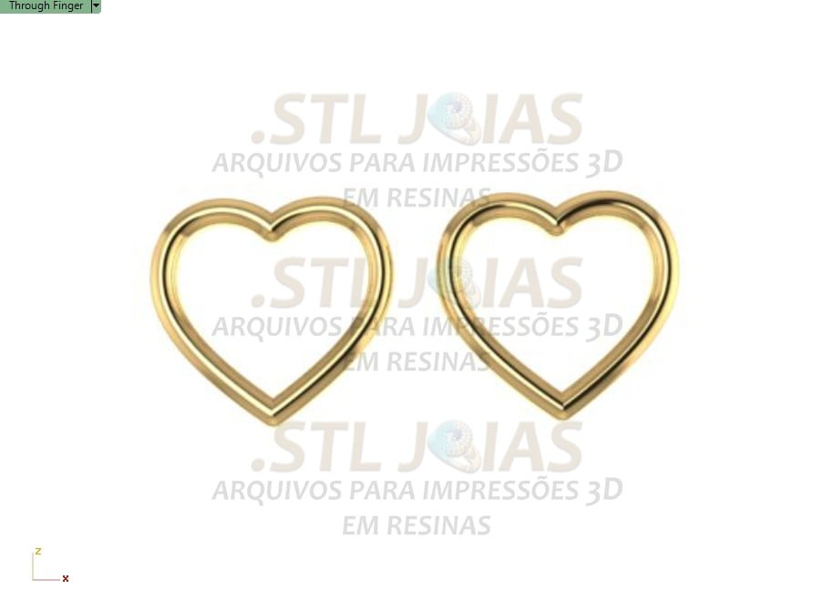 BRINCO CORAÇÃO VAZADO Arquivo para impressão 3D. Formato STL 3 BRINCO CORAÇÃO VAZADO Arquivo para impressão 3D. Formato STL - Imagem 3