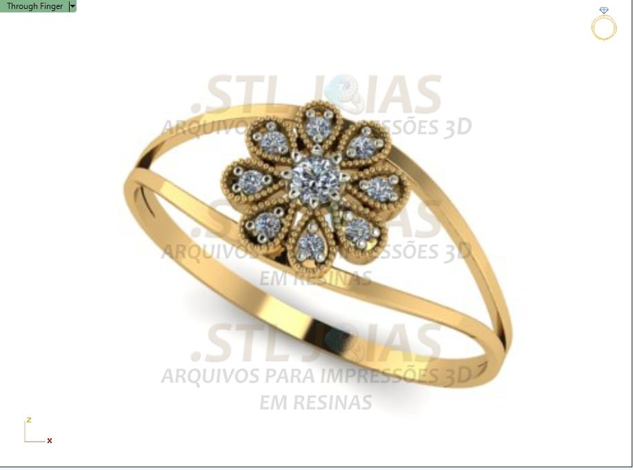 ANEL COM PEDRAS Arquivo para impressão 3D. Formato STL 3 ANEL COM PEDRAS Arquivo para impressão 3D. Formato STL - Imagem 3