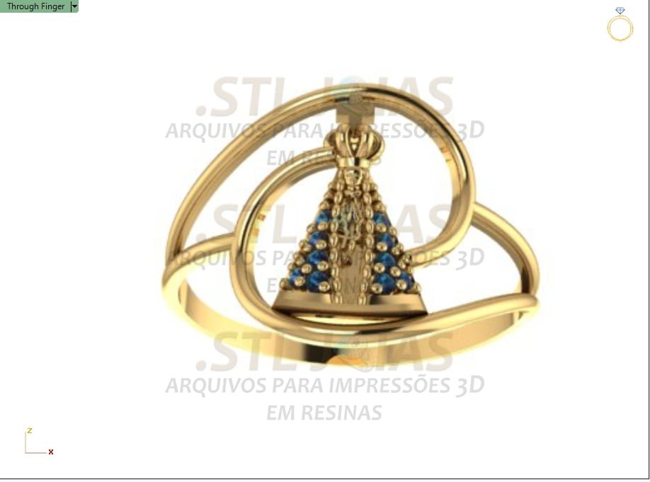 ANEL NOSSA SENHORA Arquivo para impressão 3D. Formato STL 3 ANEL NOSSA SENHORA Arquivo para impressão 3D. Formato STL - Imagem 3