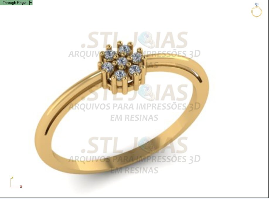 ANEL COM PEDRAS Arquivo para impressão 3D. Formato STL 3 ANEL COM PEDRAS Arquivo para impressão 3D. Formato STL - Imagem 3