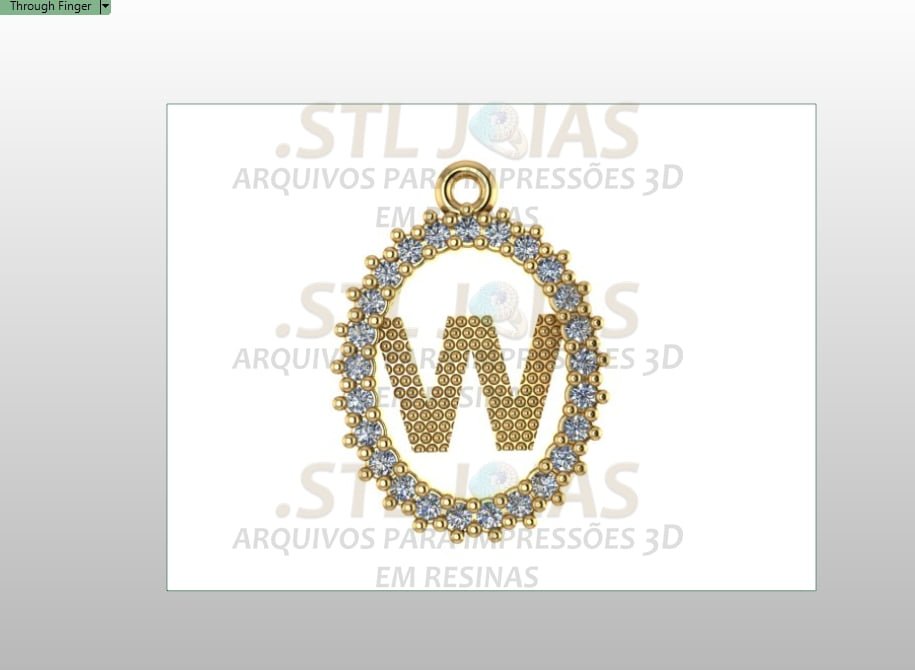 PINGENTE LETRA W Arquivo para impressão 3D. Formato STL 3 PINGENTE LETRA W Arquivo para impressão 3D. Formato STL - Imagem 3