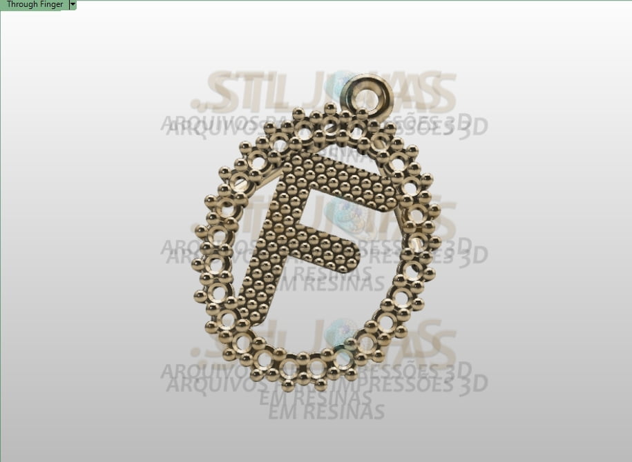 PINGENTE LETRA F Arquivo para impressão 3D. Formato STL 3 PINGENTE LETRA F Arquivo para impressão 3D. Formato STL - Imagem 3