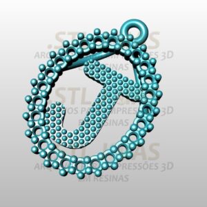 PINGENTE LETRA J Arquivo para impressão 3D. Formato STL