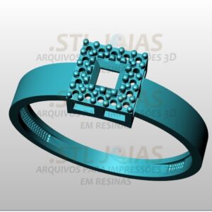ANEL BOTÃO DE ROSA Arquivo para impressão 3D. Formato STL 7 ANEL CHUVEIRO QUADRADO Arquivo para impressão 3D. Formato STL