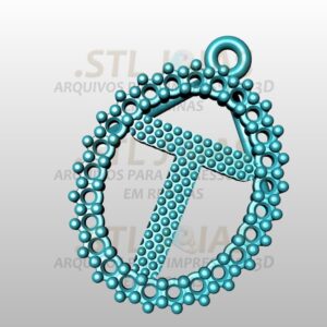 PINGENTE LETRA T Arquivo para impressão 3D. Formato STL