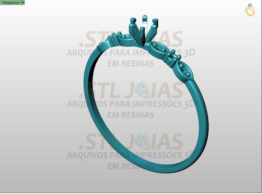 ANEL SOLITÁRIO Arquivo para impressão 3D. Formato STL