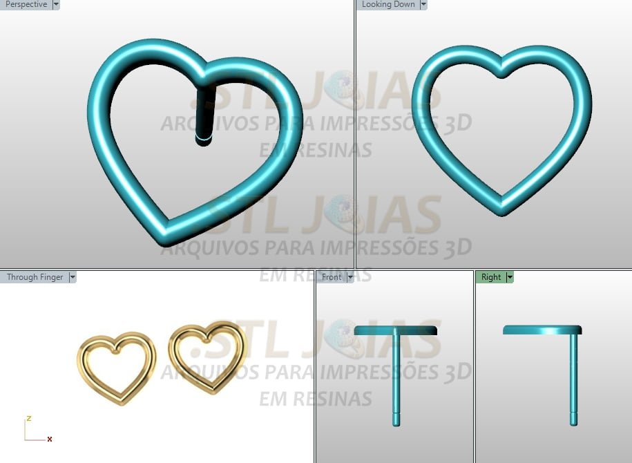 BRINCO CORAÇÃO VAZADO Arquivo para impressão 3D. Formato STL 2 BRINCO CORAÇÃO VAZADO Arquivo para impressão 3D. Formato STL - Imagem 2