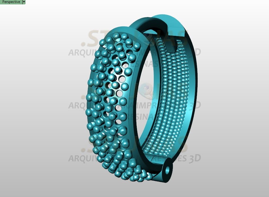 BRINCO ARGOLA CRAVEJADO Arquivo para impressão 3D. Formato STL