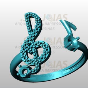 ANEL CLAVE DE SOL Arquivo para impressão 3D. Formato STL