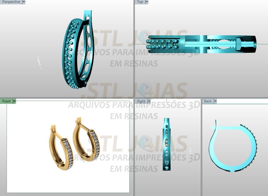 BRINCO ARGOLA CRAVEJADO Arquivo para impressão 3D. Formato STL 2 BRINCO ARGOLA CRAVEJADO Arquivo para impressão 3D. Formato STL - Imagem 2