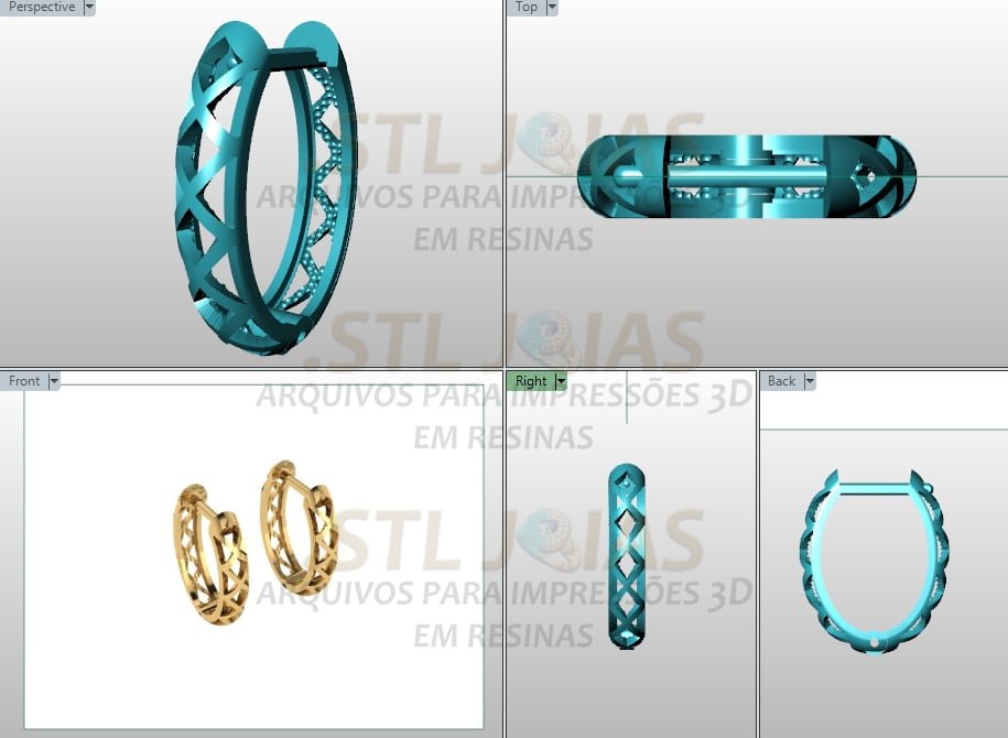 BRINCO ARGOLA Arquivo para impressão 3D. Formato STL 2 BRINCO ARGOLA Arquivo para impressão 3D. Formato STL - Imagem 2