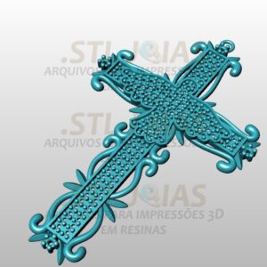 PINGENTE CRUZ CRAVEJADA Arquivo para impressão 3D. Formato STL