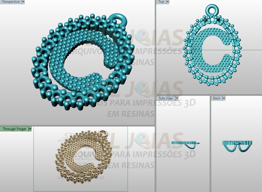PINGENTE LETRA C Arquivo para impressão 3D. Formato STL 2 PINGENTE LETRA C Arquivo para impressão 3D. Formato STL - Imagem 2