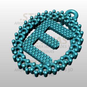 PINGENTE LETRA E Arquivo para impressão 3D. Formato STL