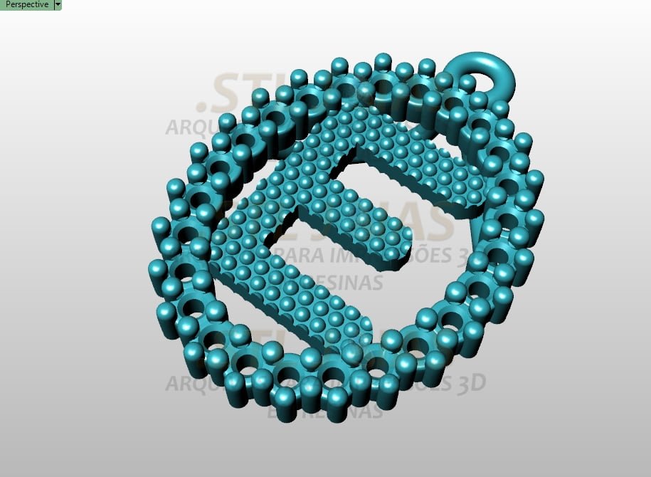 PINGENTE LETRA E Arquivo para impressão 3D. Formato STL