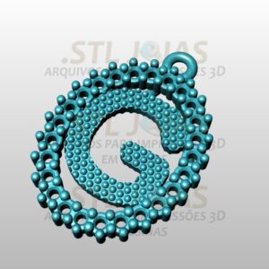 PINGENTE LETRA G Arquivo para impressão 3D. Formato STL