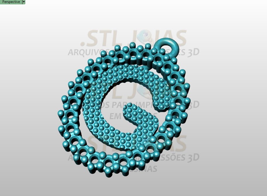 PINGENTE LETRA G Arquivo para impressão 3D. Formato STL