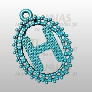 PINGENTE LETRA H Arquivo para impressão 3D. Formato STL