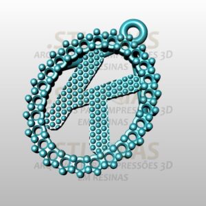 PINGENTE LETRA K Arquivo para impressão 3D. Formato STL
