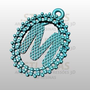 PINGENTE LETRA M Arquivo para impressão 3D. Formato STL