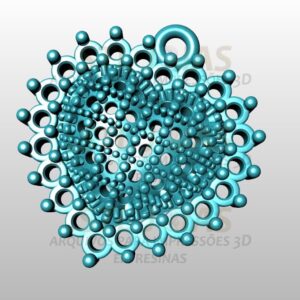 PINGENTE CORAÇÃO CRAVEJADO  Arquivo para impressão 3D. Formato STL
