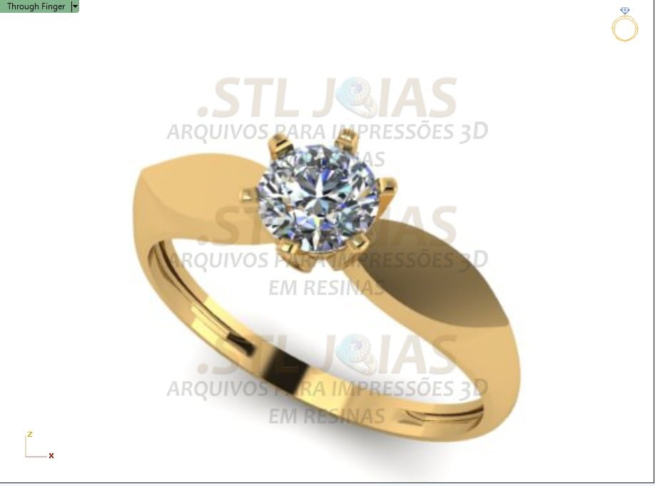 ANEL SOLITÁRIO Arquivo para impressão 3D. Formato STL 3 ANEL SOLITÁRIO Arquivo para impressão 3D. Formato STL - Imagem 3