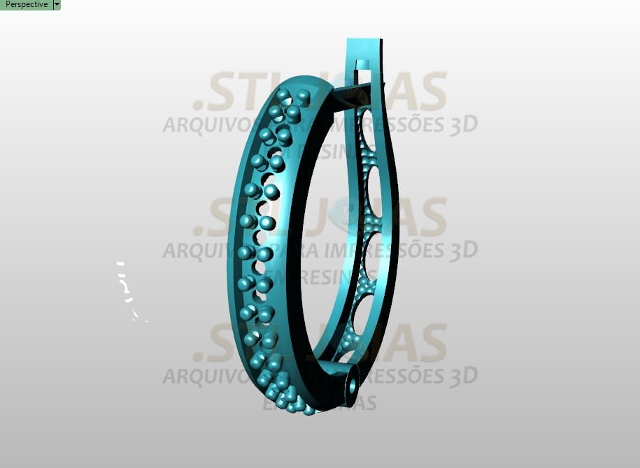 BRINCO ARGOLA CRAVEJADO Arquivo para impressão 3D. Formato STL