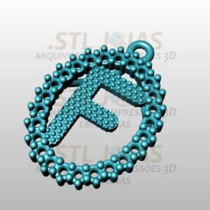 PINGENTE LETRA F Arquivo para impressão 3D. Formato STL