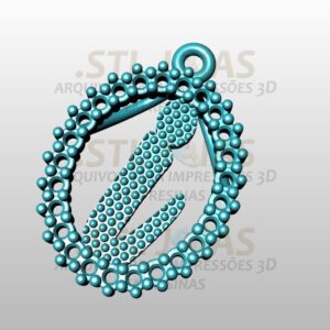 PINGENTE LETRA I  Arquivo para impressão 3D. Formato STL