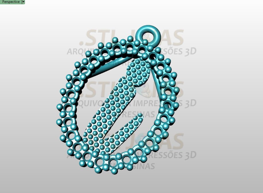 PINGENTE LETRA I  Arquivo para impressão 3D. Formato STL