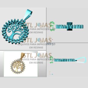 PINGENTE ARVORE DA VIDA CRAVEJADO