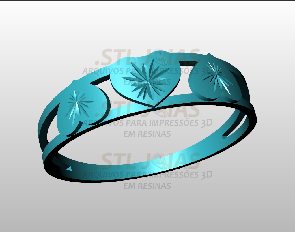 ANEL CORAÇÕES DIAMANTADOS Arquivo para impressão 3D. Formato STL 1 ANEL CORAÇÕES DIAMANTADOS Arquivo para impressão 3D. Formato STL